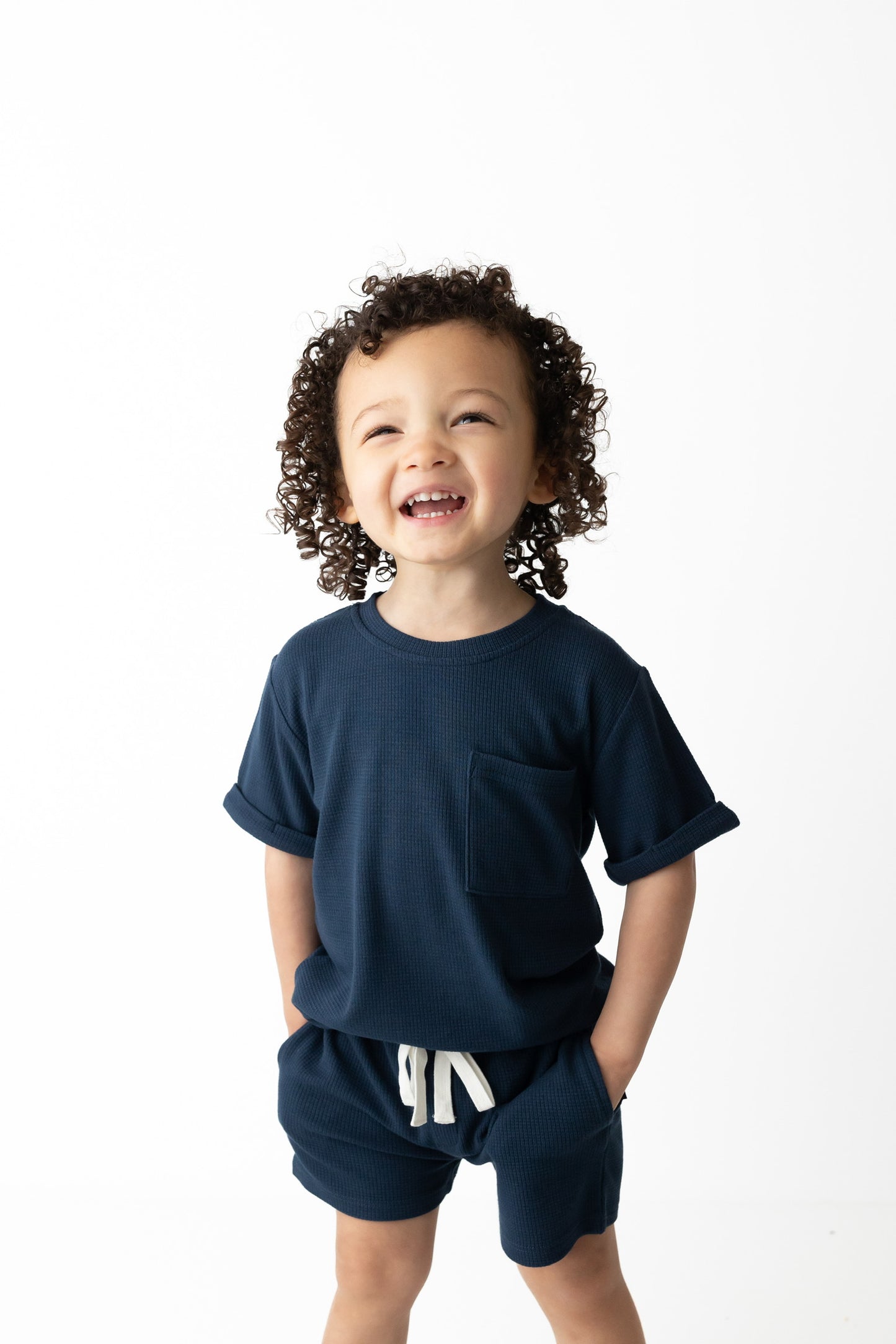 BAMBOO WAFFLE POCKET TEE - DUSK