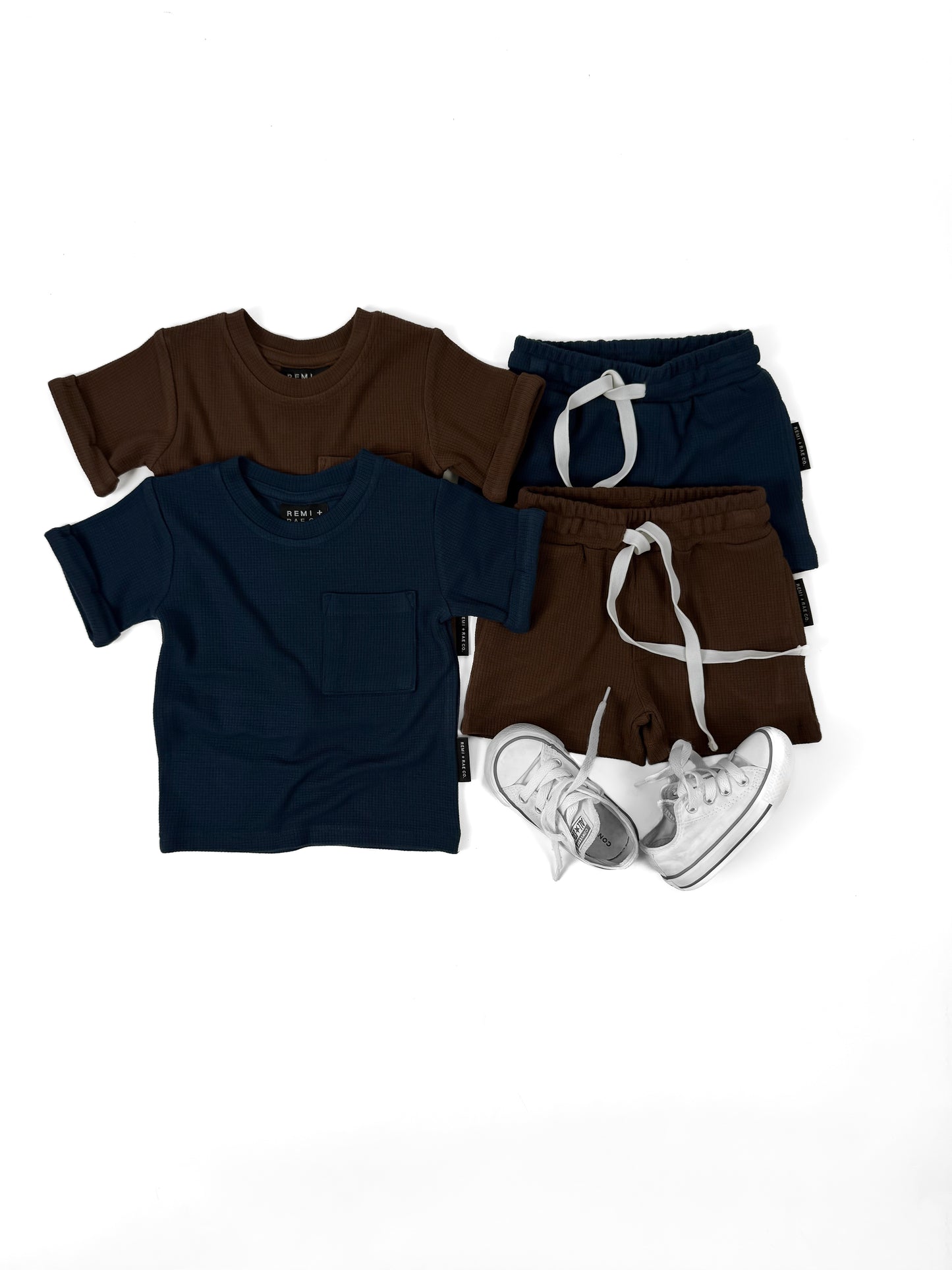 BAMBOO WAFFLE SHORTS - DUSK