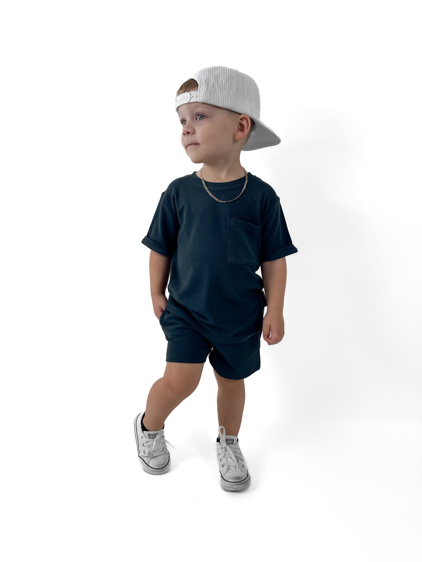 BAMBOO WAFFLE POCKET TEE - DUSK