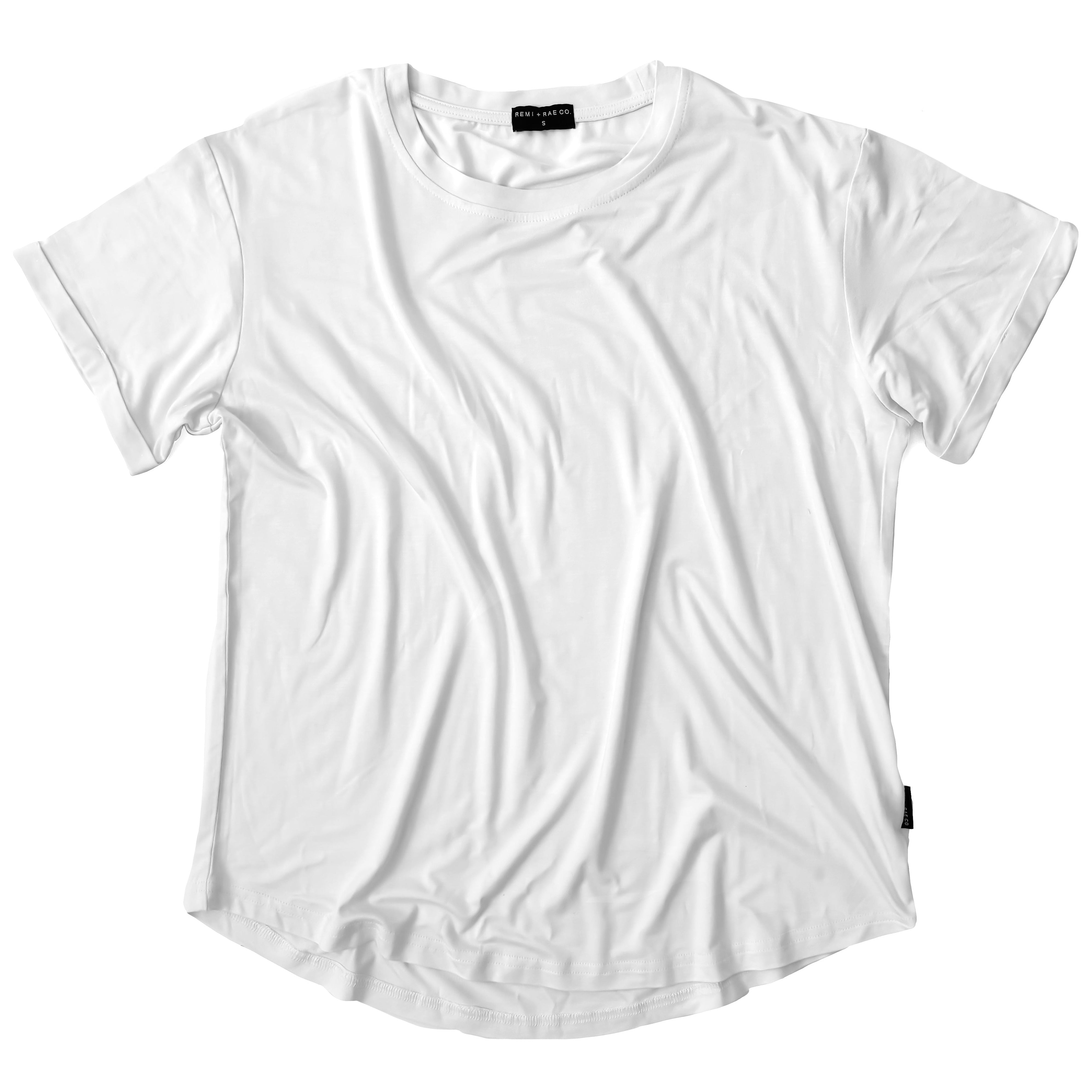 ADULT - BAMBOO BASIC TEE - WHITE – REMI + RAE CO.