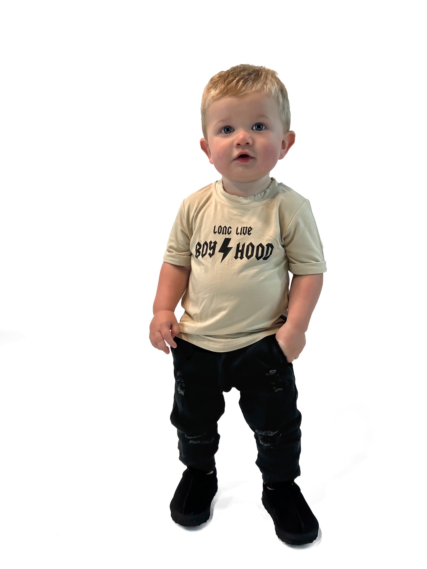 DISTRESSED BLACK DENIM CHINO JOGGERS