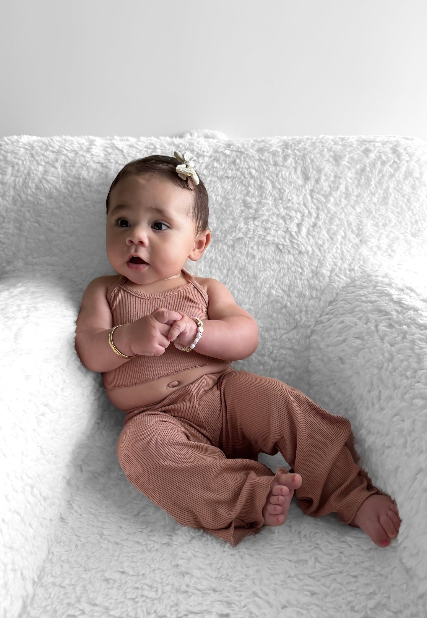 BAMBOO RIBBED LETTUCE TRIM HALTER TOP - ROSÉ