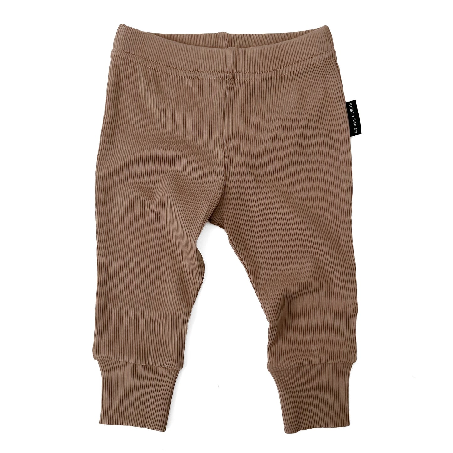 BAMBOO RIBBED LEGGINGS - COFFEE