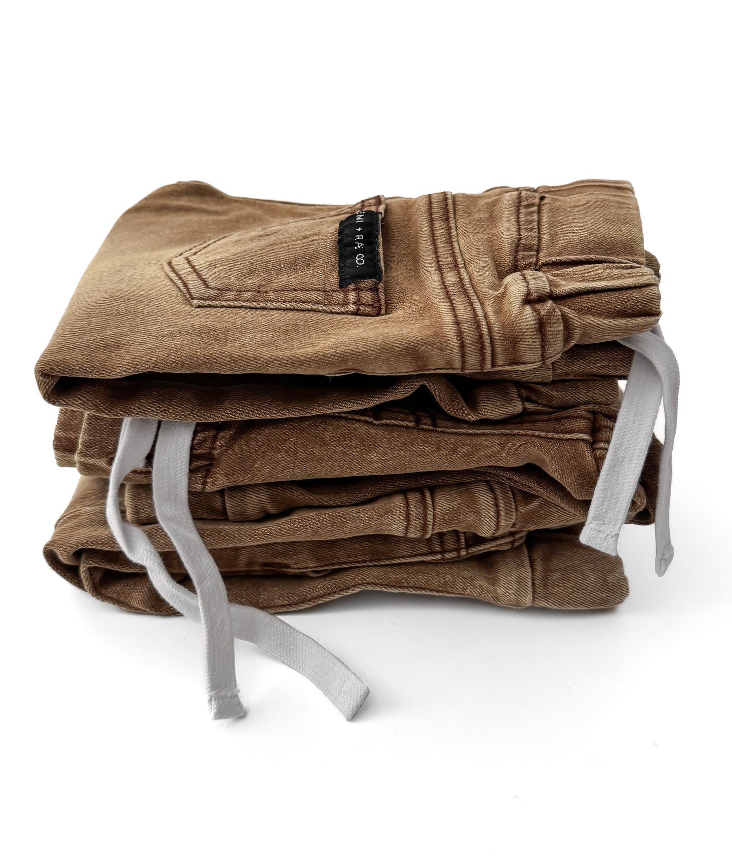 DENIM CHINO JOGGERS - CAMEL