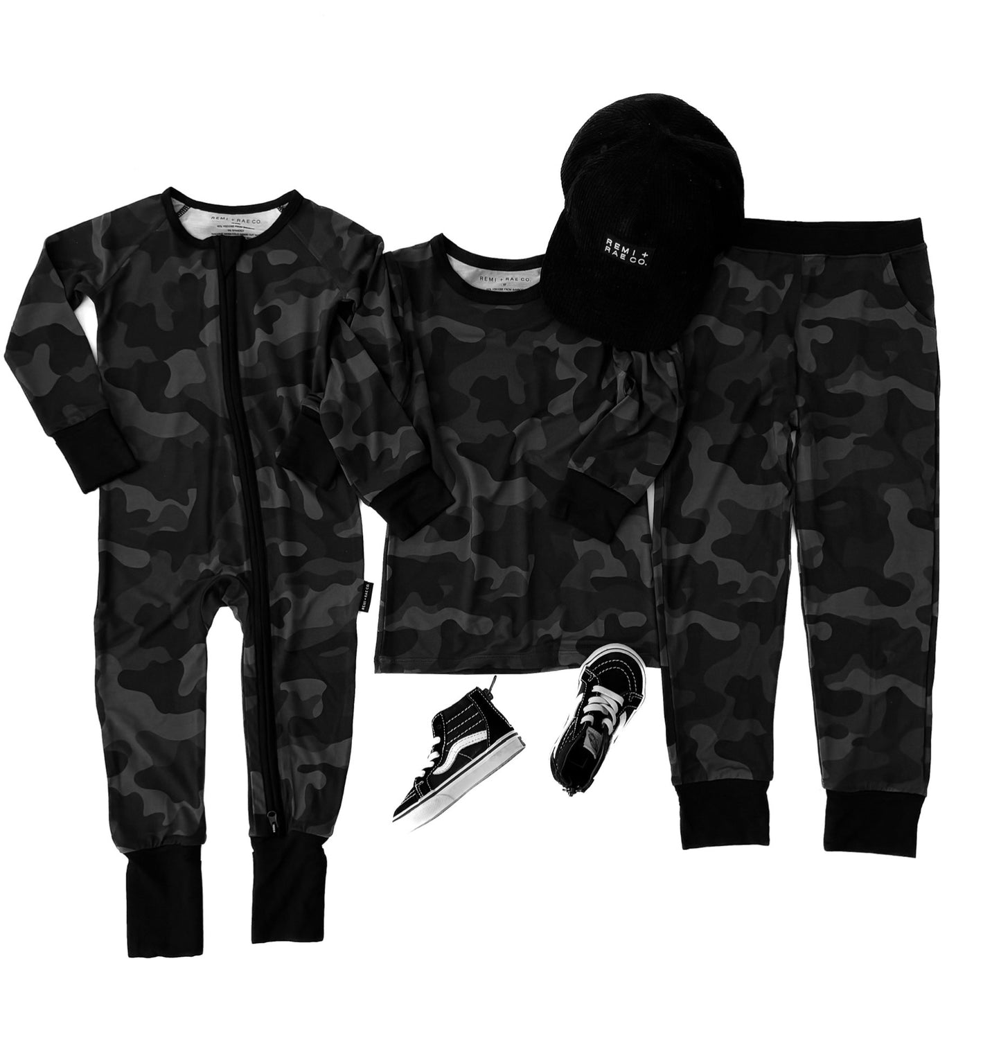 BAMBOO 2 PIECE PAJAMA SET - BLACK OPS