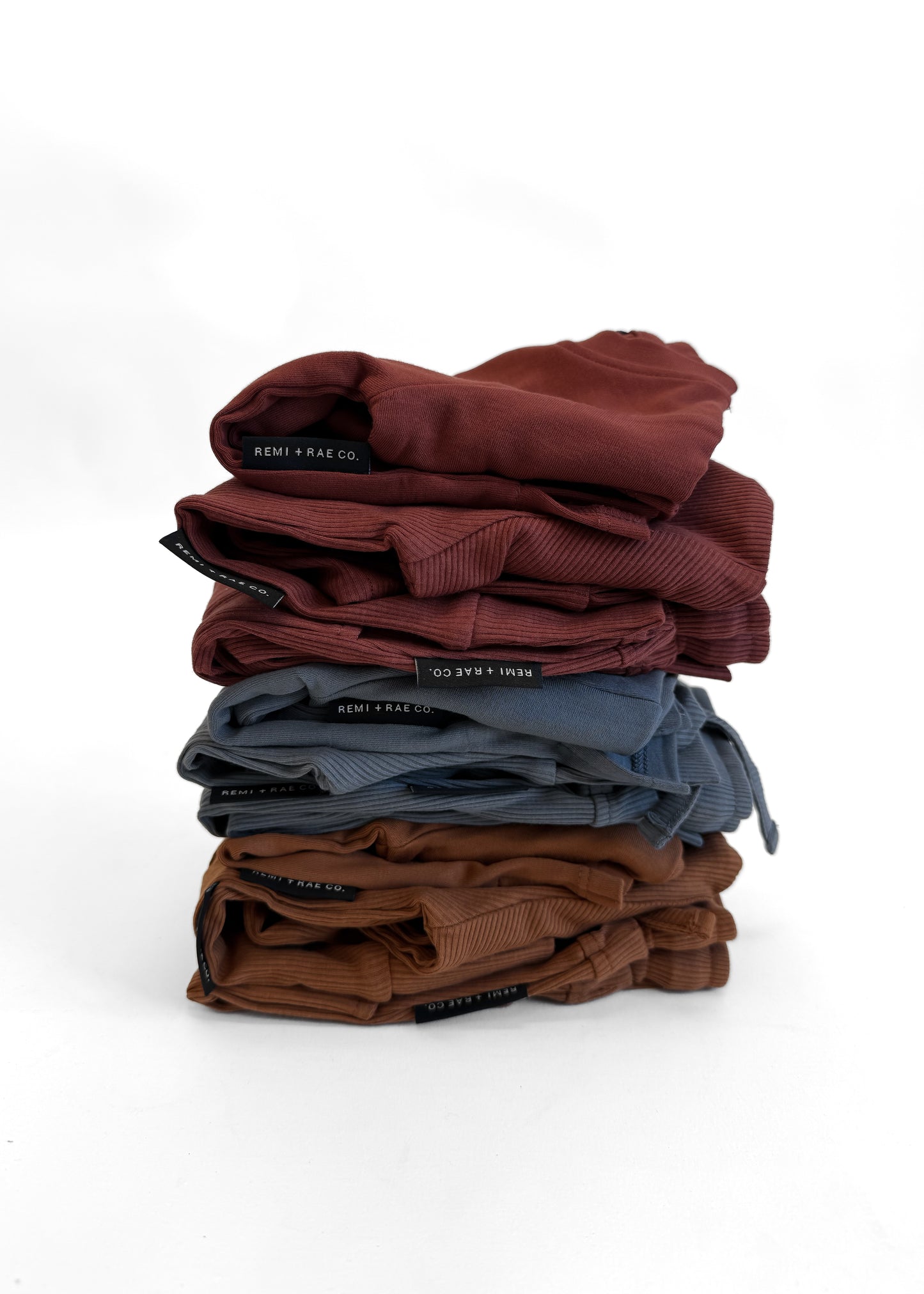 BAMBOO RIBBED HOODIE - BRICK