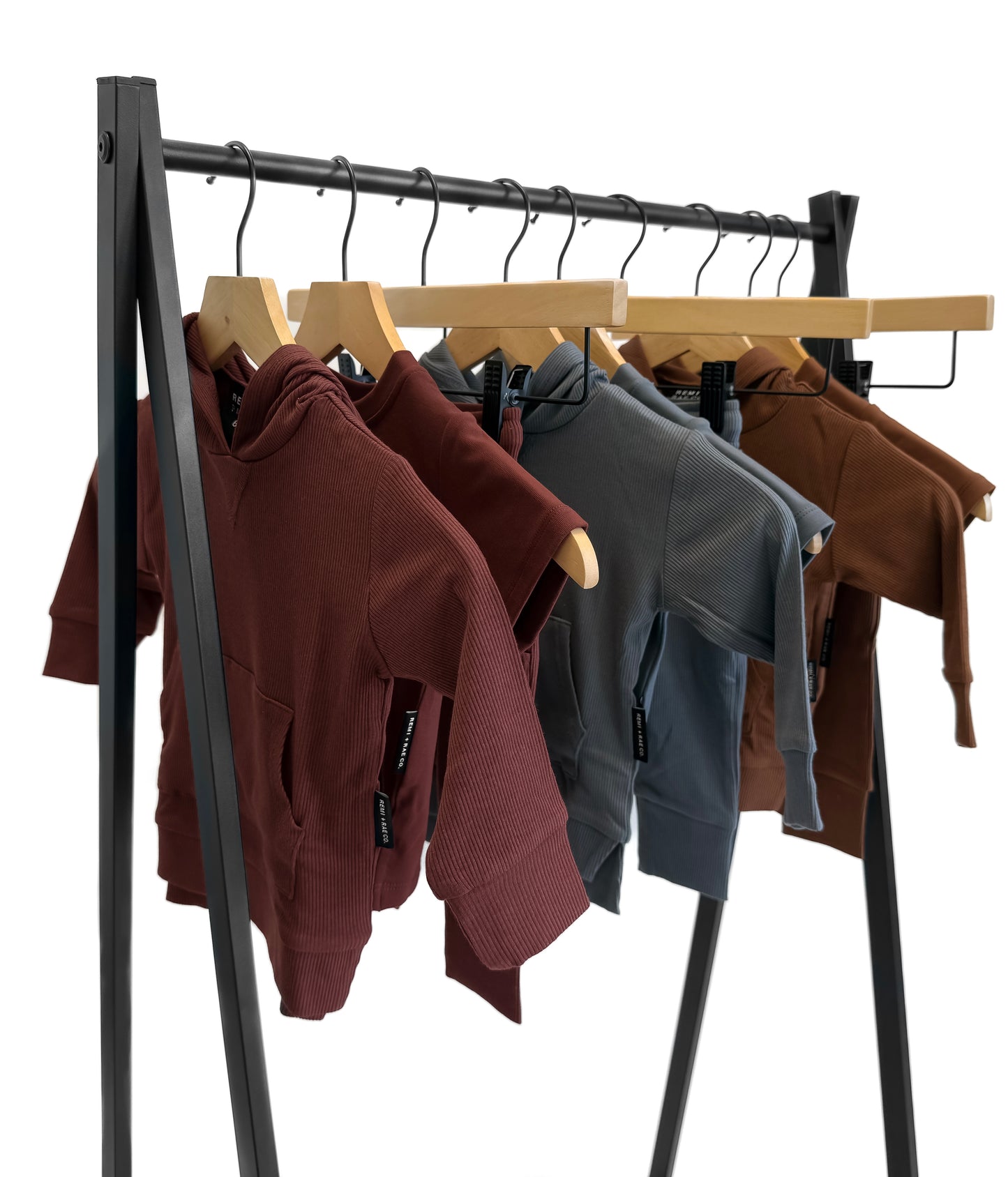 BAMBOO RIBBED HOODIE - BRICK