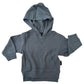 BAMBOO RIBBED HOODIE - STEEL BLUE