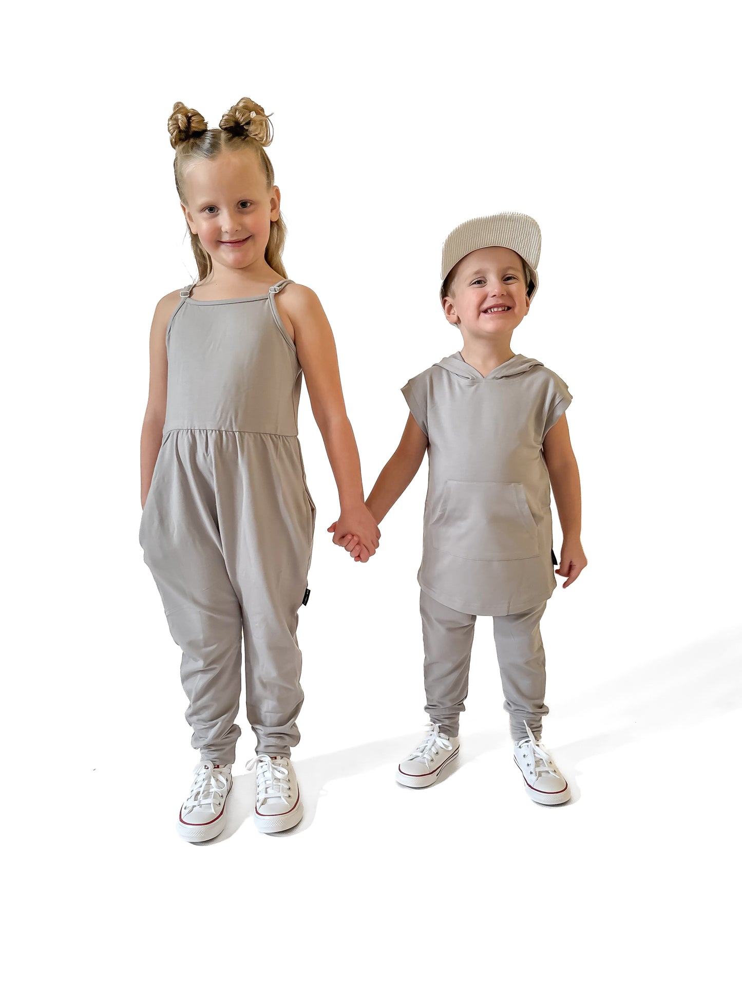 BAMBOO ADJUSTABLE PANTS ROMPER - FROST