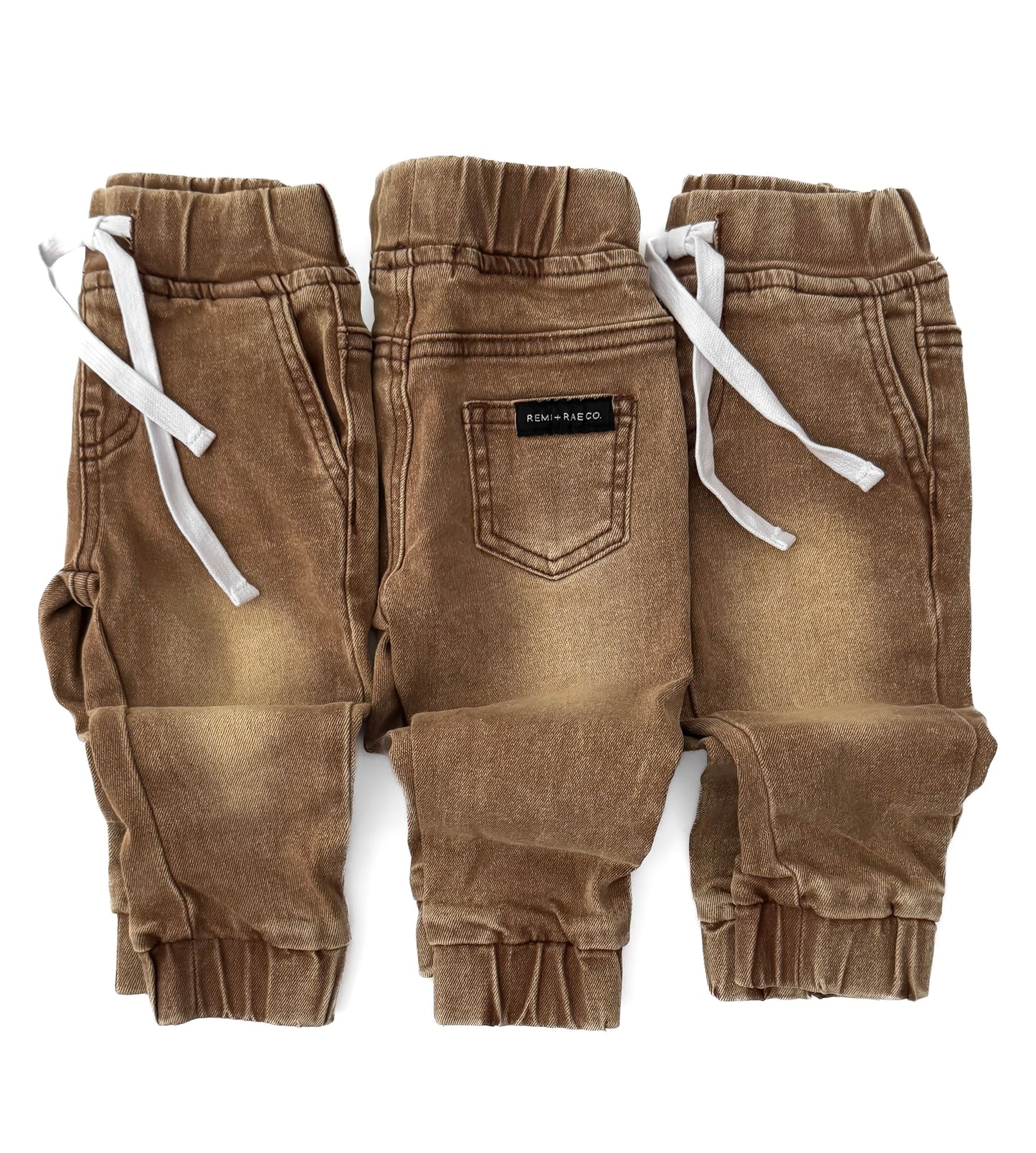 DENIM CHINO JOGGERS - CAMEL