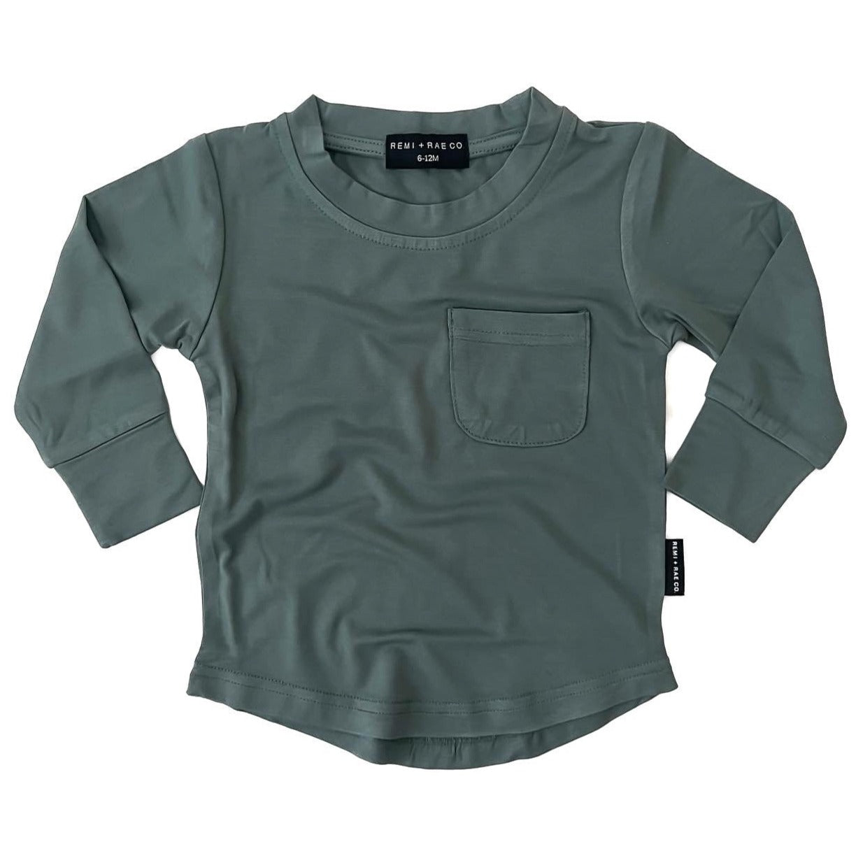 BAMBOO LONG SLEEVE POCKET TEE - SPRUCE