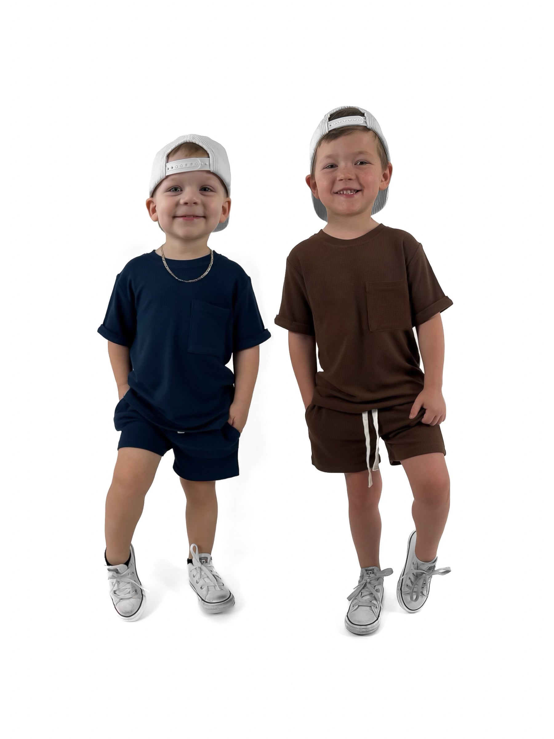 BAMBOO WAFFLE POCKET TEE - UMBER