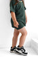 BAMBOO RIBBED BIKER SHORTS - FOREST