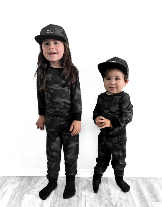 BAMBOO 2 PIECE PAJAMA SET - BLACK OPS