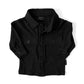 BAMBOO RIBBED BUTTON UP SHACKET - BLACK