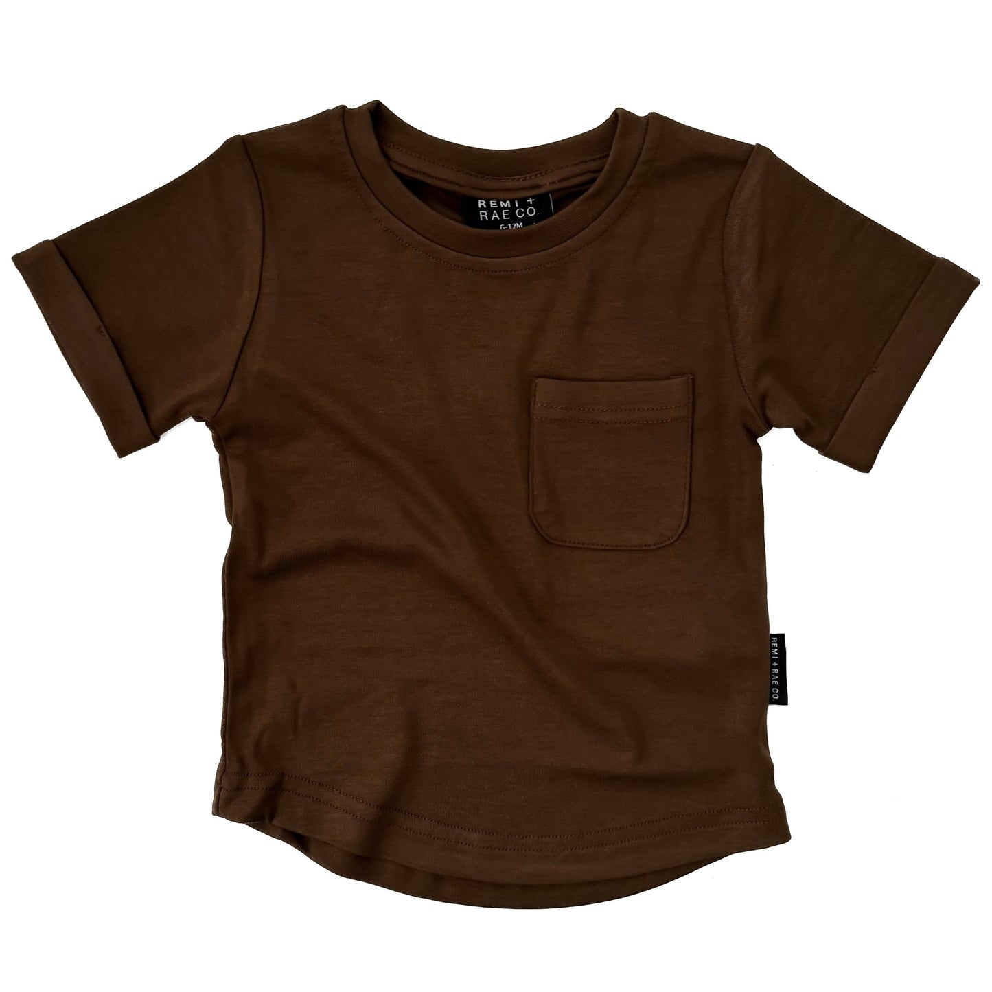 BAMBOO POCKET TEE - CHOCOLATE