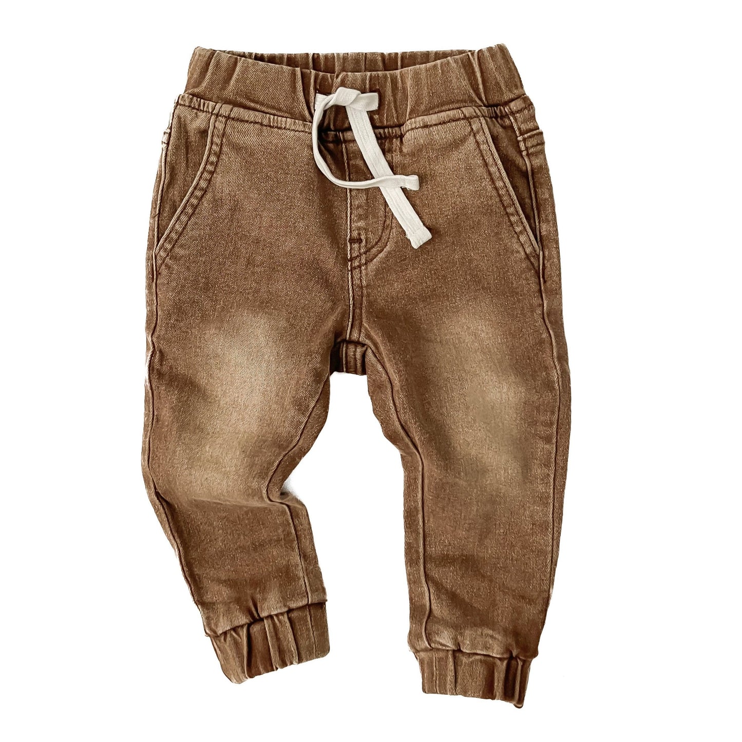 DENIM CHINO JOGGERS - CAMEL