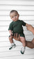 BAMBOO RIBBED BIKER SHORTS - FOREST