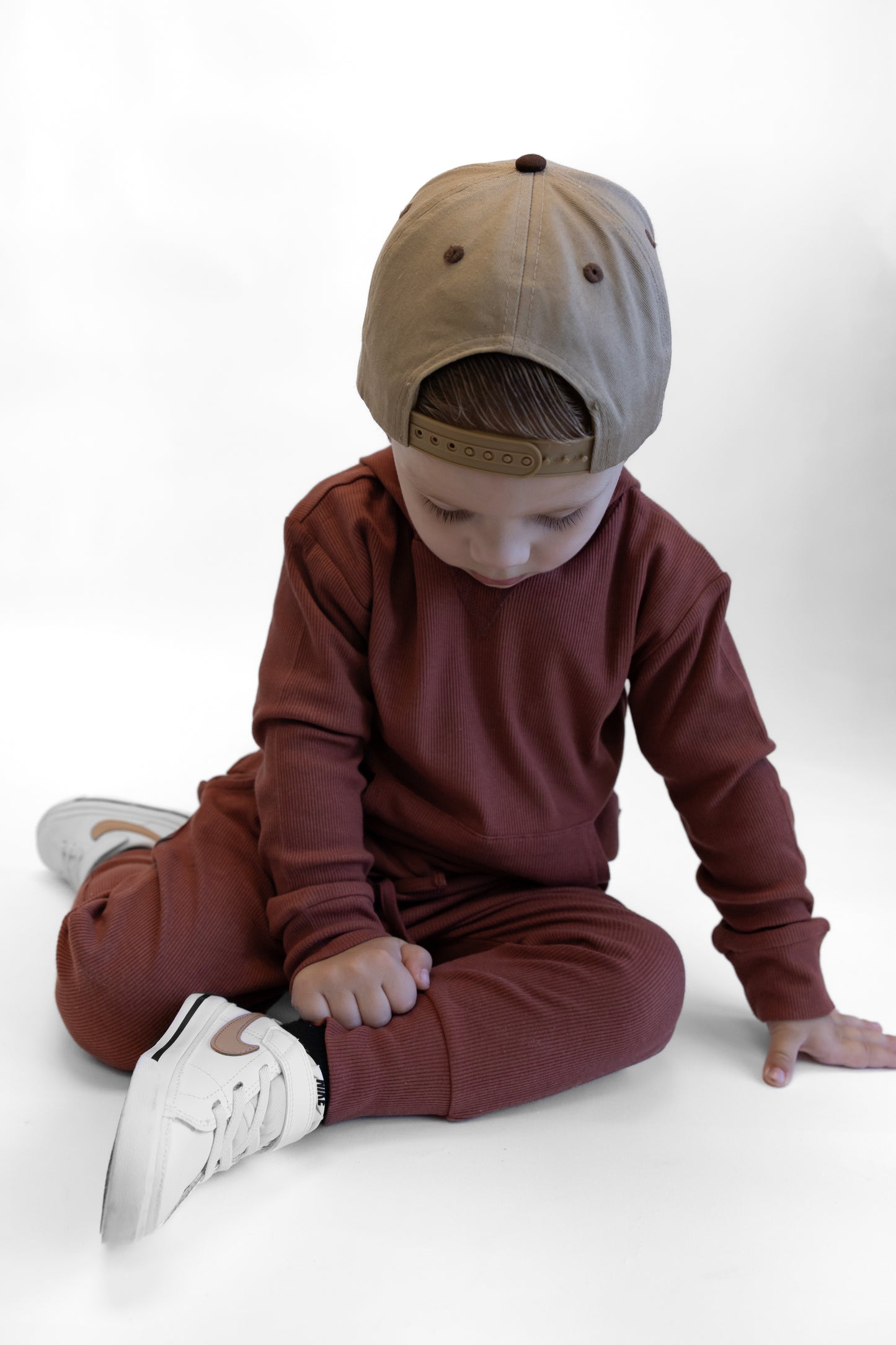 BAMBOO RIBBED HOODIE - BRICK