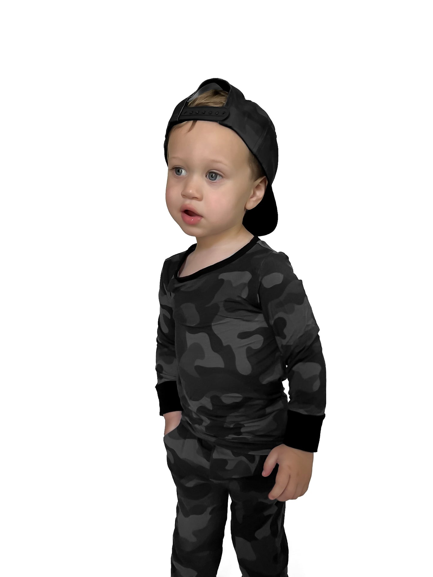 BAMBOO 2 PIECE PAJAMA SET - BLACK OPS