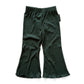 Dark green flare legging pants on a white background