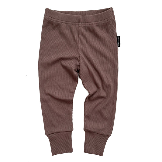 BAMBOO RIBBED LEGGINGS - MOCHA