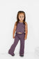 BAMBOO RIBBED FLARE LEGGINGS - PLUM