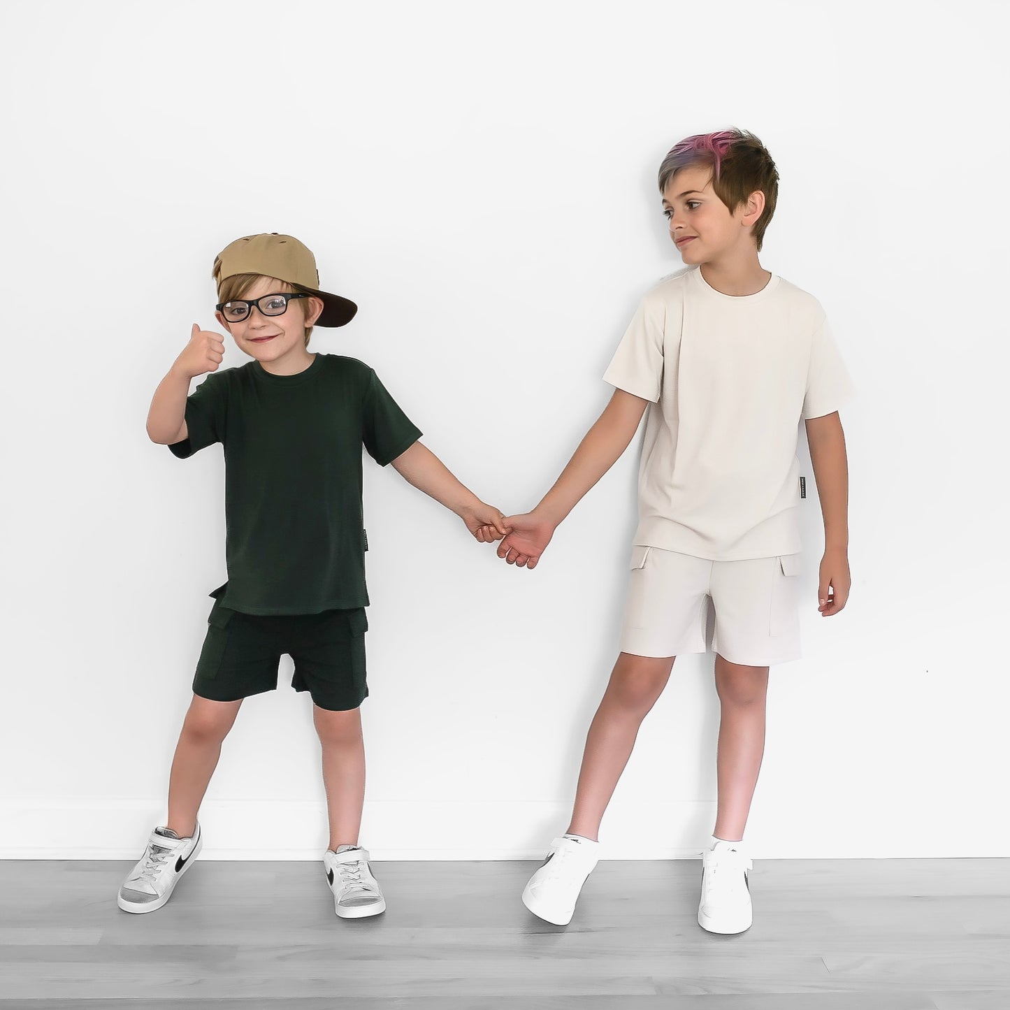 BAMBOO WAFFLE CARGO SHORTS - MOONSTONE
