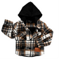 HOODED FLANNEL JACKET - CARAMEL