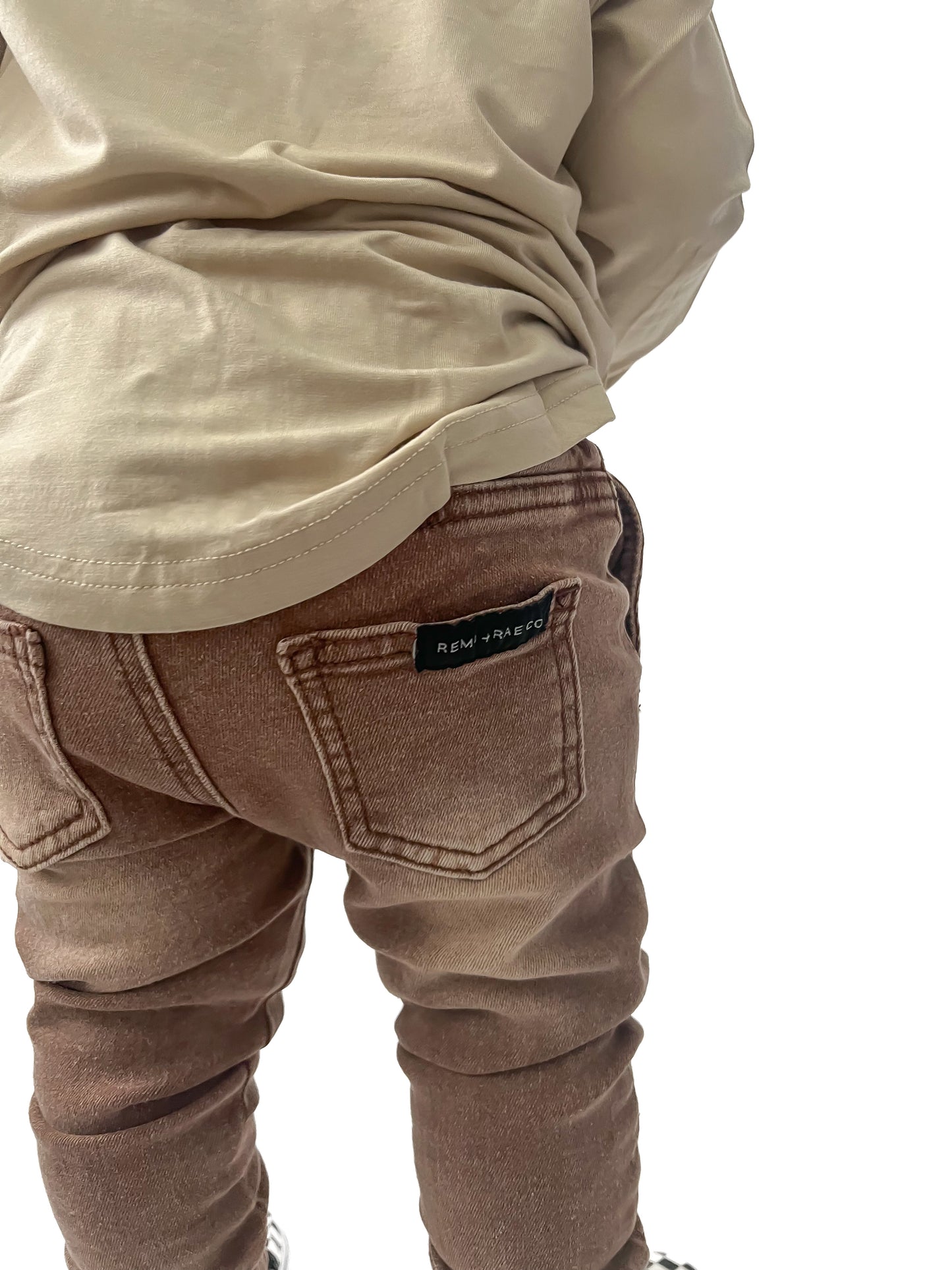 DENIM CHINO JOGGERS - CAMEL