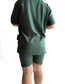 BAMBOO RIBBED BIKER SHORTS - FOREST