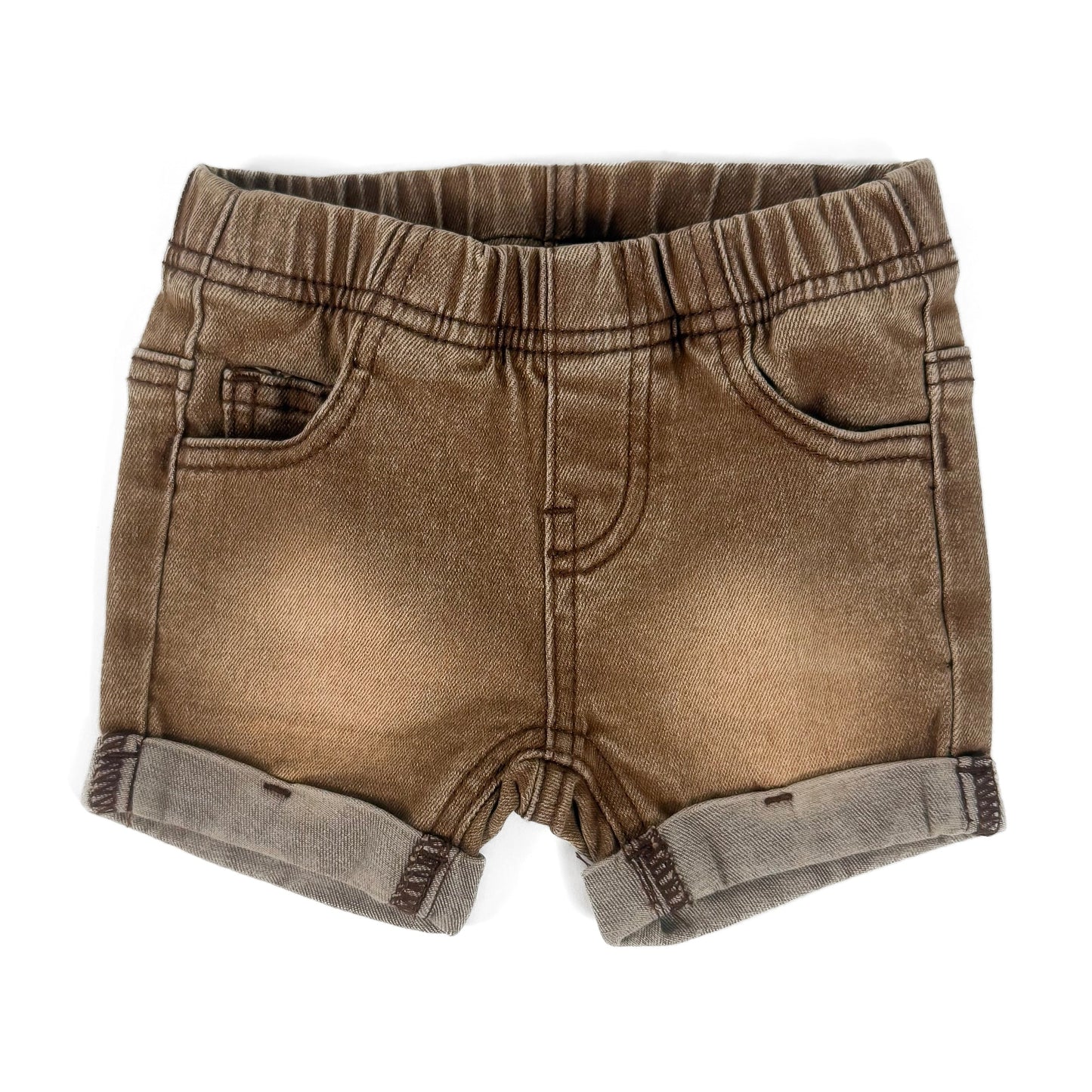 BROWN DENIM KIDS SHORTS