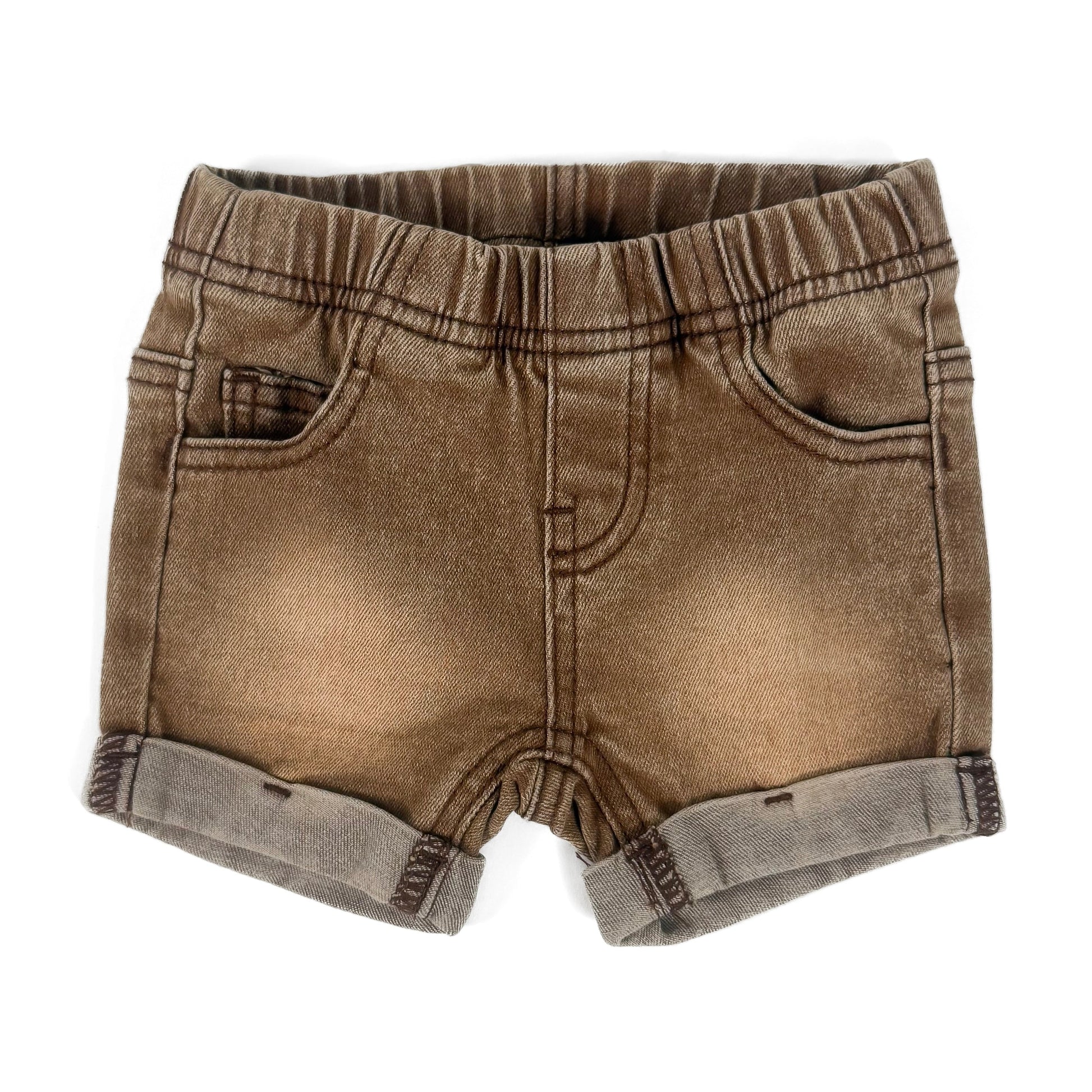 BROWN DENIM KIDS SHORTS