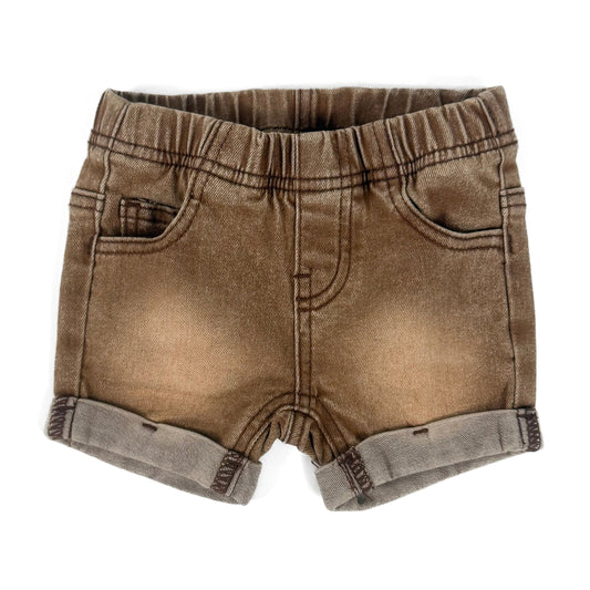 BROWN DENIM KIDS SHORTS