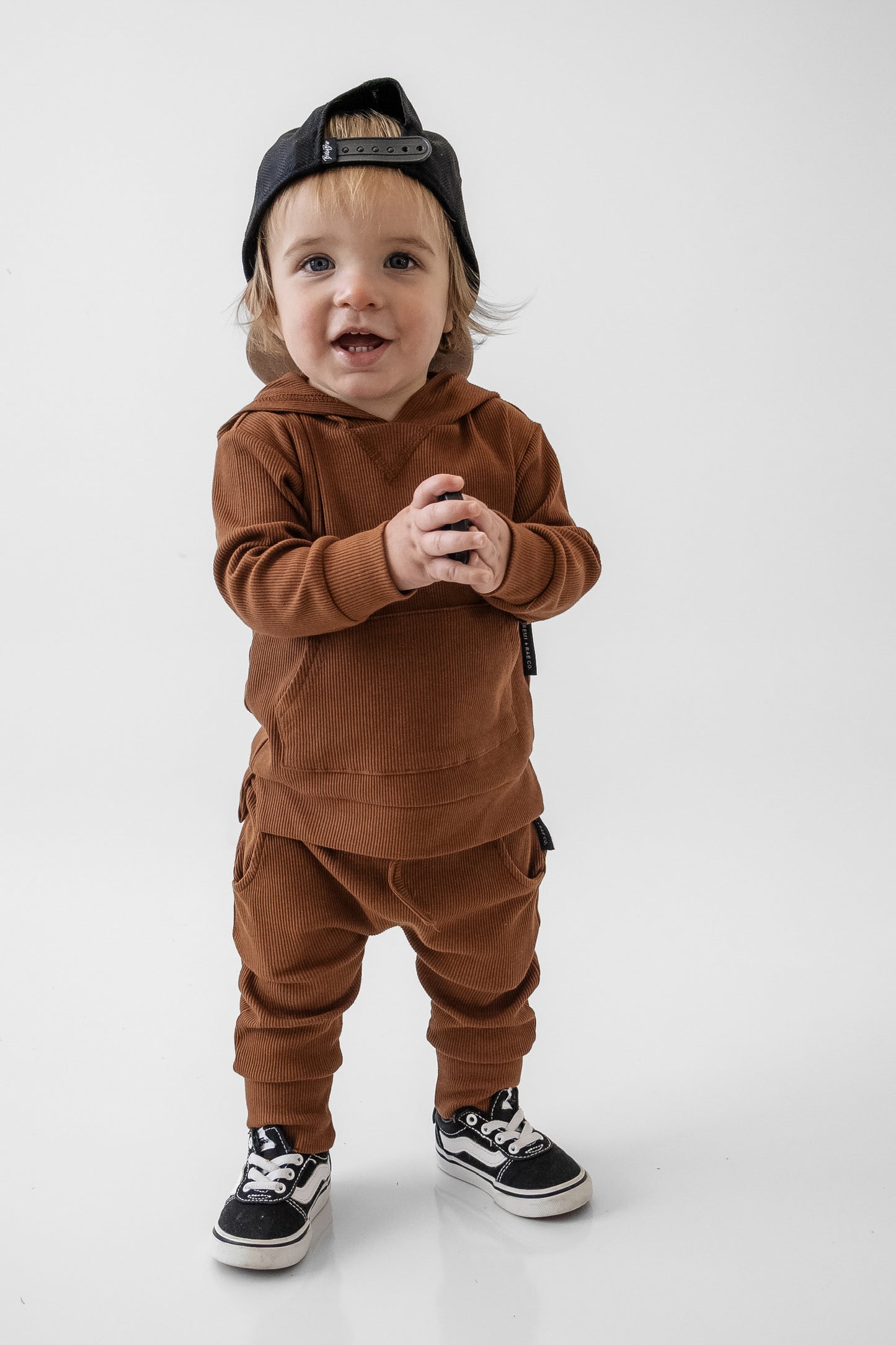 BAMBOO RIBBED JOGGERS - NUTMEG