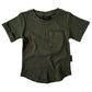 BAMBOO RIBBED POCKET TEE - HUNTER