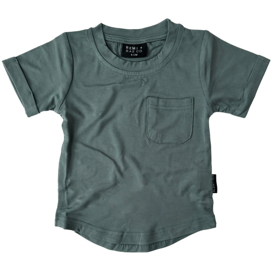 BAMBOO POCKET TEE - SPRUCE