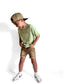 DENIM SHORTS - CAMEL