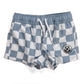 BLUE CHECKERED BOYS SWIM SHORTS