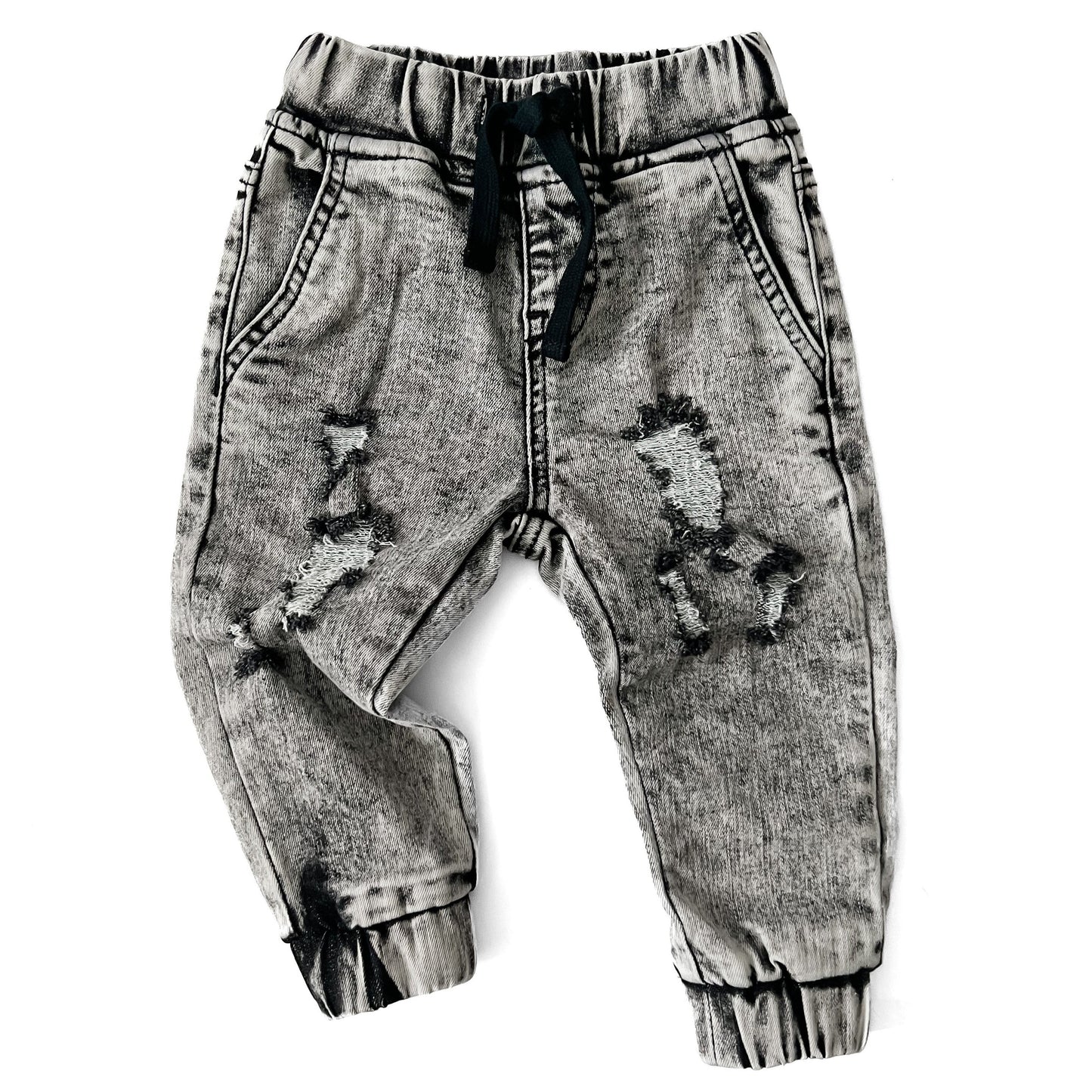Distressed Stone Washed Joggers