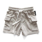 BAMBOO WAFFLE CARGO SHORTS - MOONSTONE