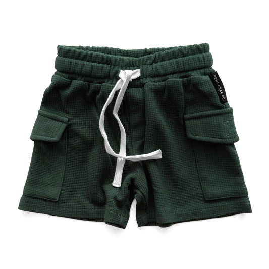 Green shorts with a drawstring 