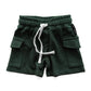 Green shorts with a drawstring 