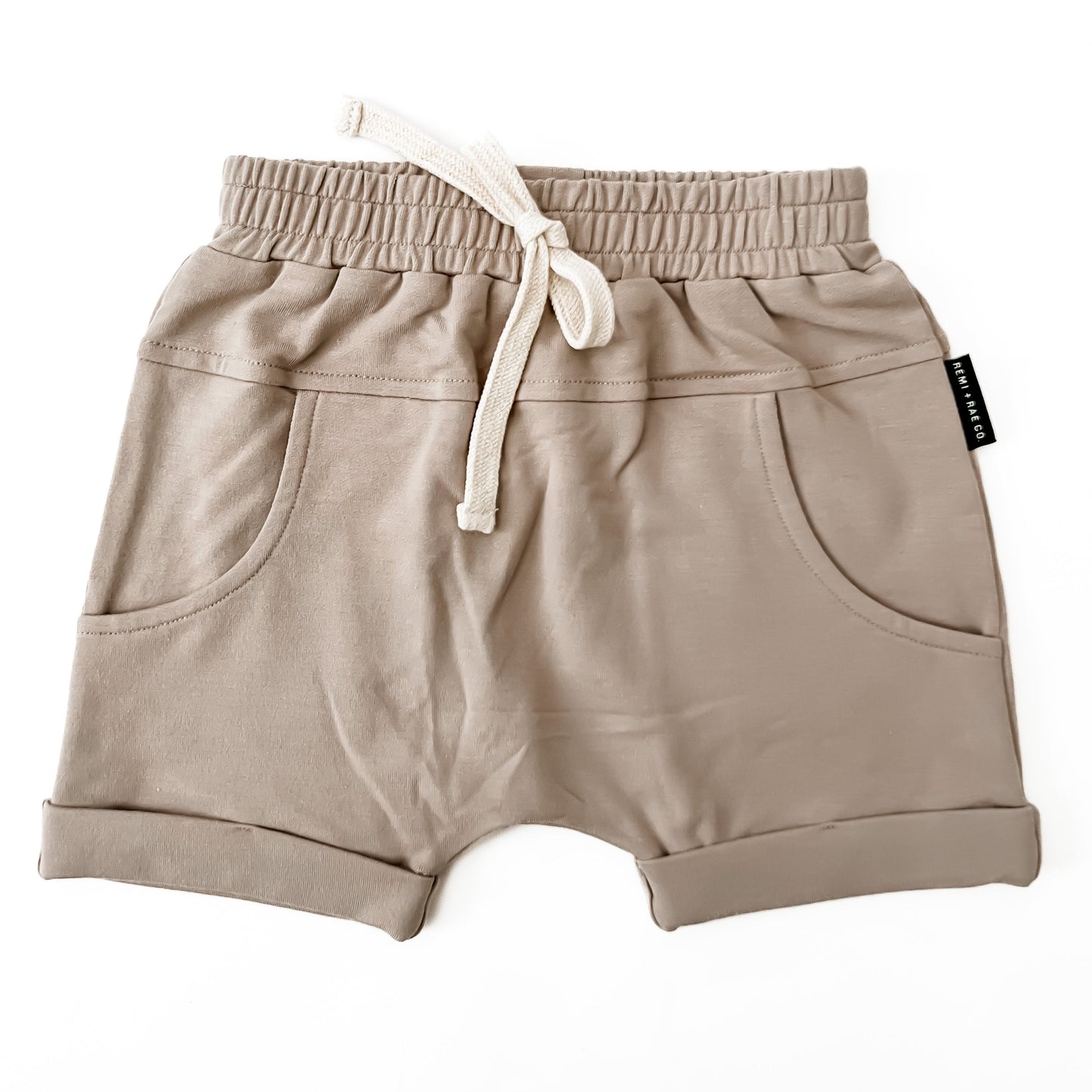 BAMBOO HAREM SHORTS - MUTED SAND